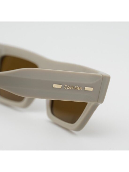 Calvin Klein CK25510S 209 Unisex Sunglasses Beige Rectangle Frame, Brown Lenses main image 4